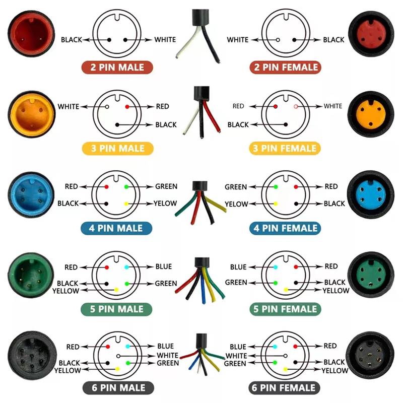 Waterproof Connector 8mm 5 Pin - 5pcs