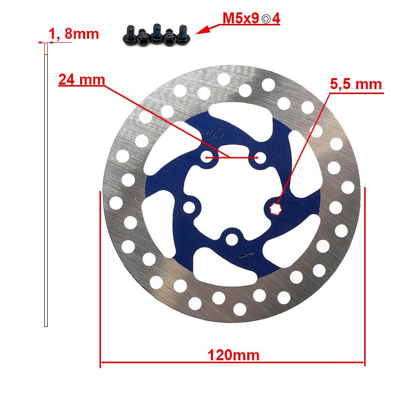 Disco de freio 120mm 5H