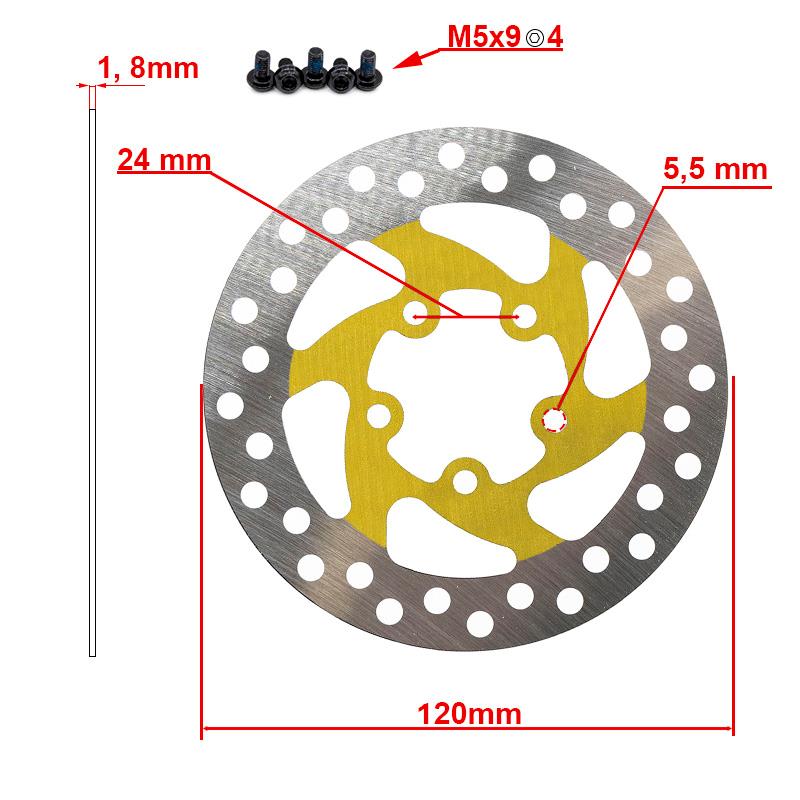 Disco de freio 120mm 5H
