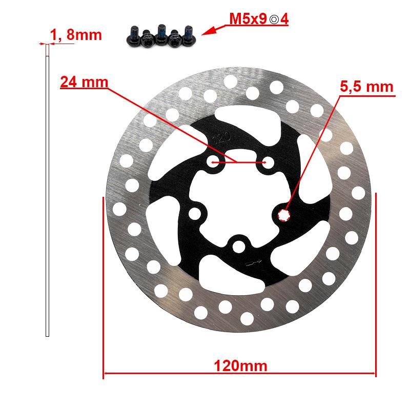 Disco de freio 120mm 5H
