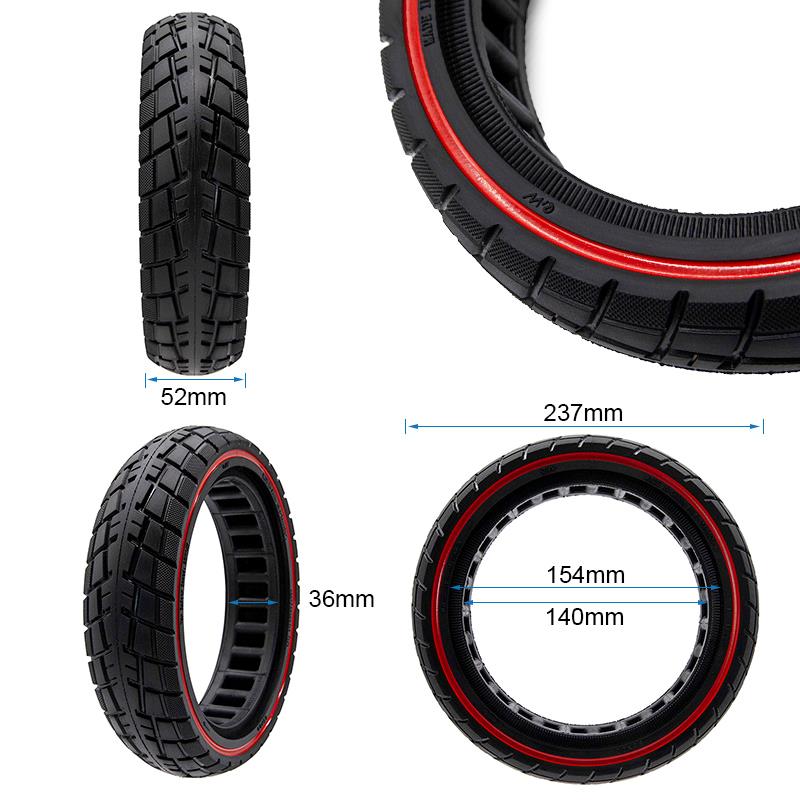 Vollgummireifen Offroad Ultralight 10x2 125-6 1/B34 Rote Linie Ewheel