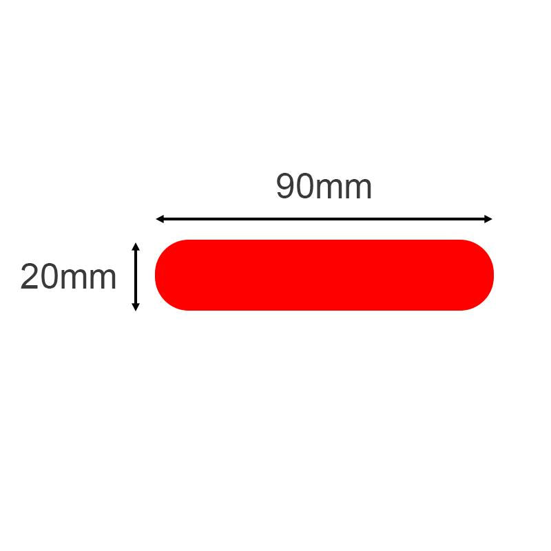 Adesivos refletivos 90x20mm - 20uds