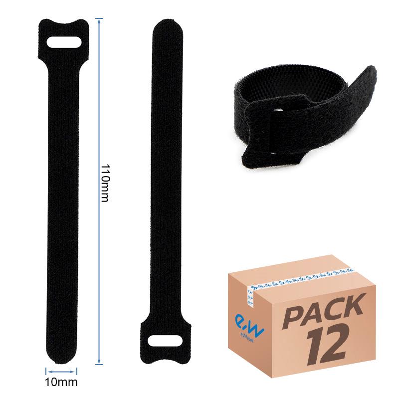 Cinturino in velcro nero - 10 x 110mm