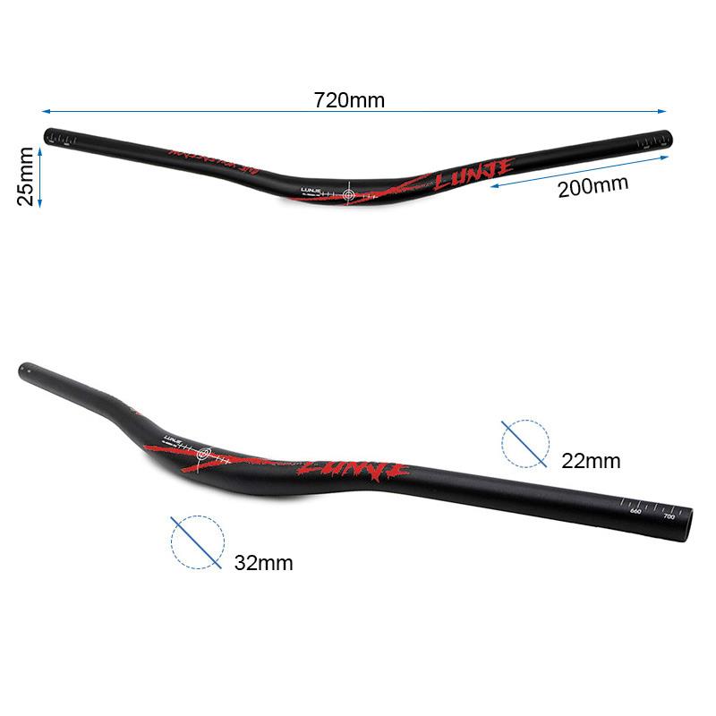 Guidon de 720mm com elevação 25mm