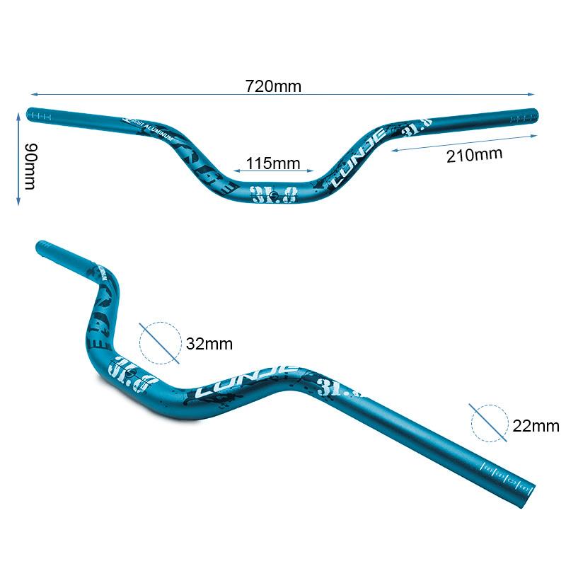Guidão de 720mm com elevação 90mm