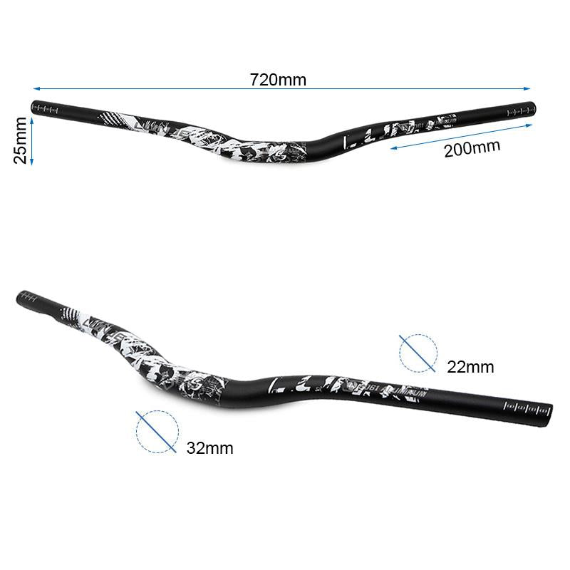 Guidon de 720mm com elevação 25mm