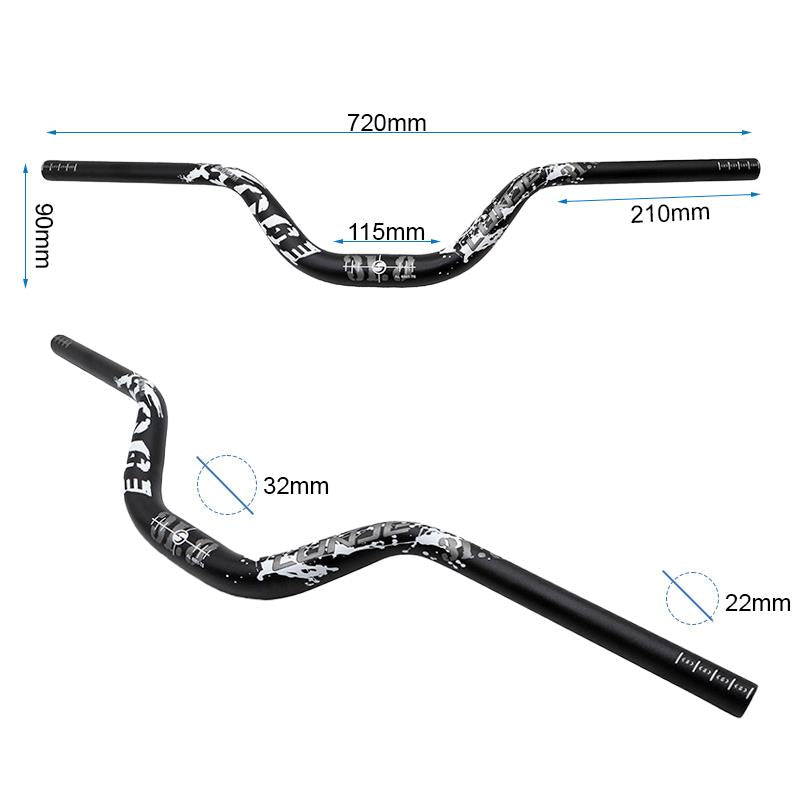 Manillar de 720mm con elevación 90mm
