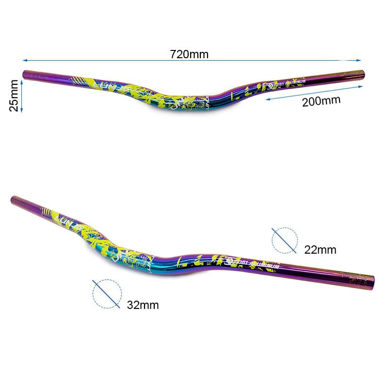 Guidon de 720mm com elevação 25mm