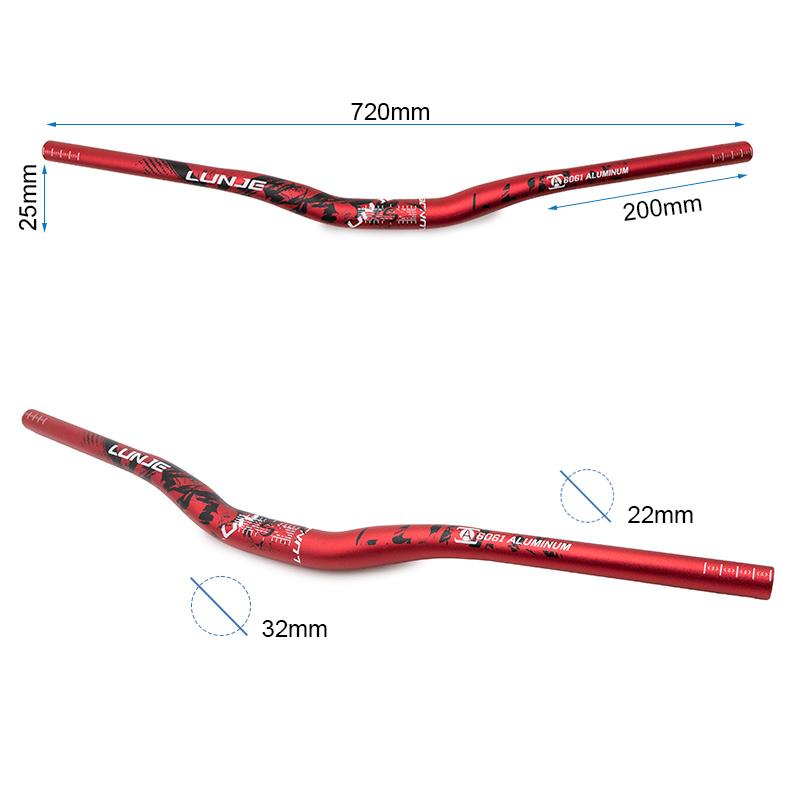 Guidon de 720mm com elevação 25mm
