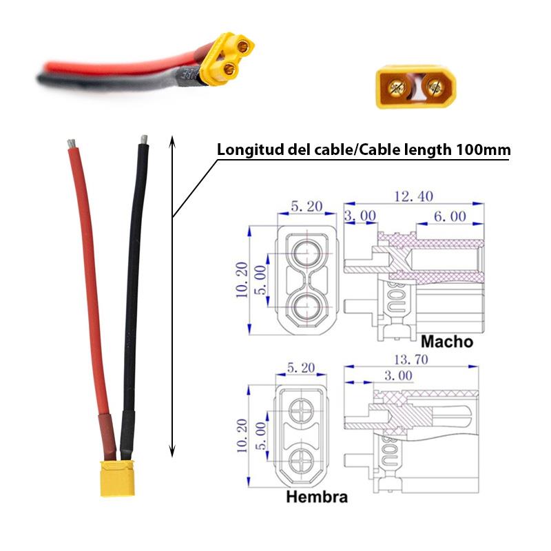 Cable con conector XT30 Amass - 5P (5M/5F)