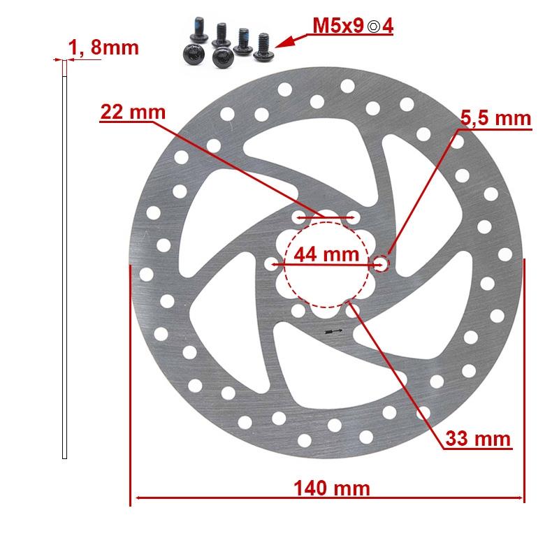 Disco freno 140mm 6H argento