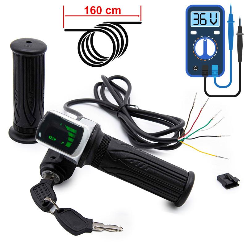 Acelerador con indicador de batería y llave (36V/48V) - Conector SM