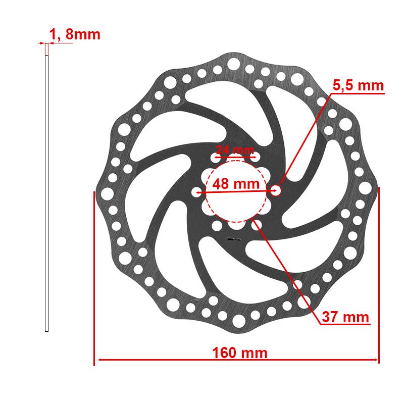 Brake disc 160 mm 6h silver - 48 mm
