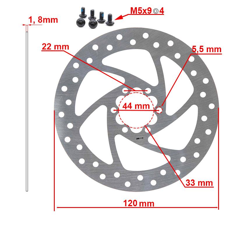 120 mm 6h silver brake disc for Cecotec Outsider/Bongo Series A