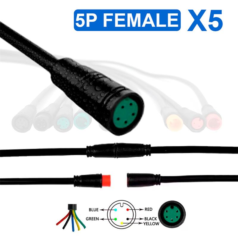 Conector waterproof 8mm 5 pin - 5pcs