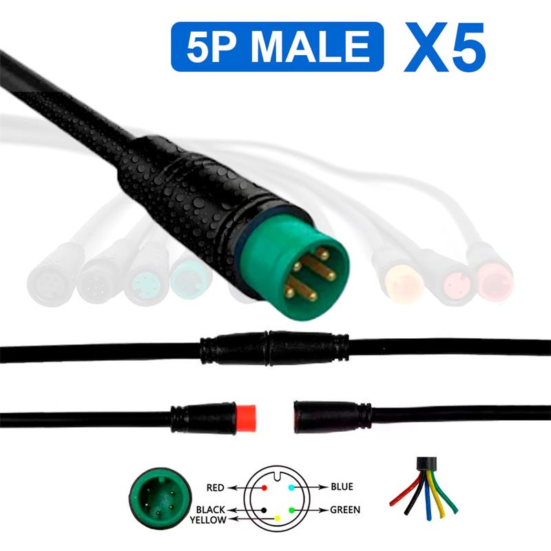 Conector waterproof 8mm 5 pin - 5pcs