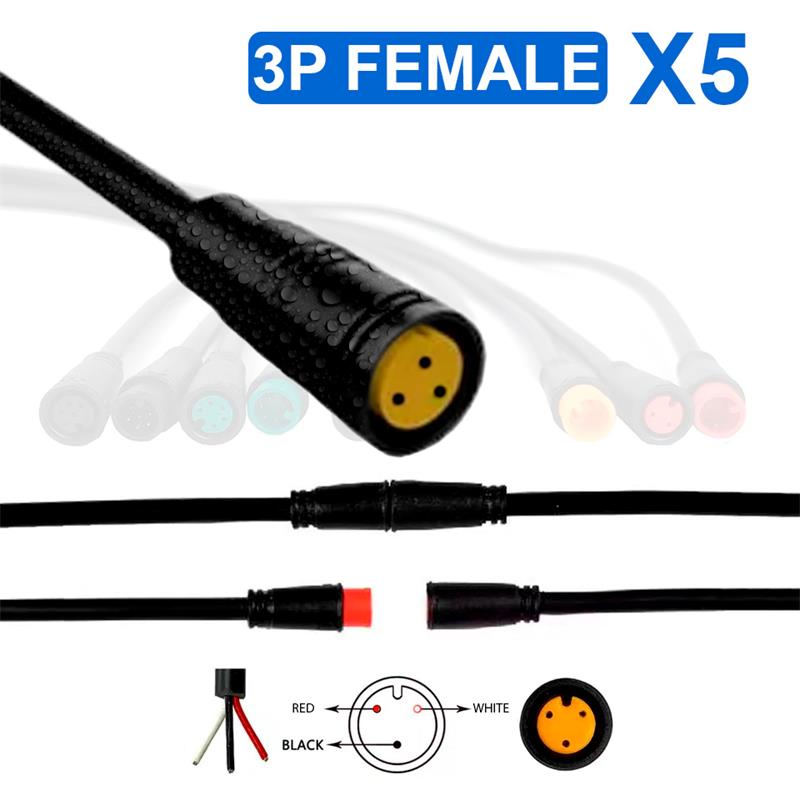 Conector waterproof 8mm 3 pin - 5pcs
