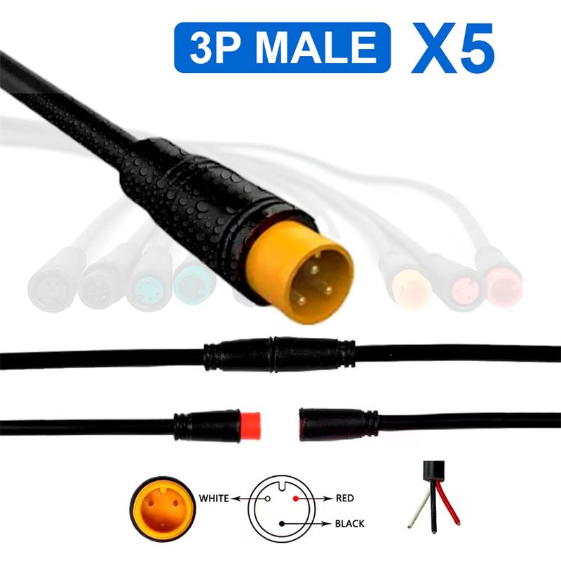 Conector waterproof 8mm 3 pin - 5pcs