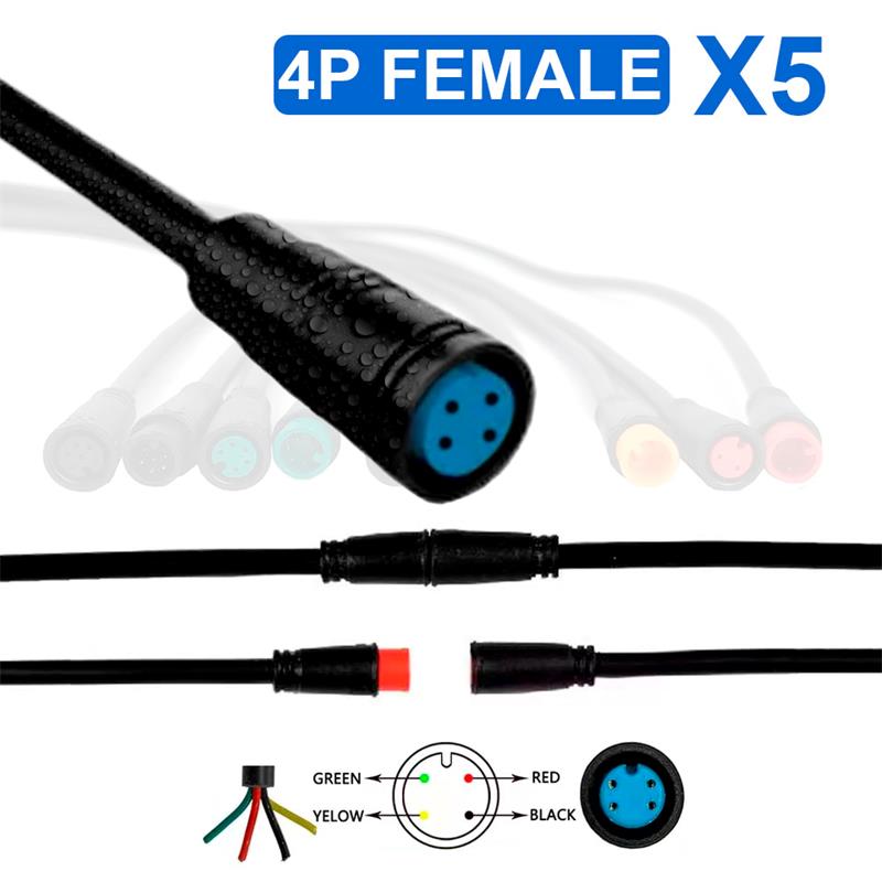 Conector waterproof 8mm 4 pin - 5pcs