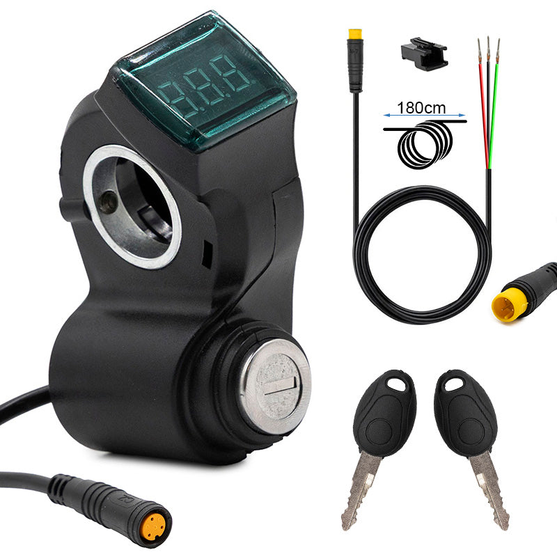 Contact key with a voltmeter - waterproof connector