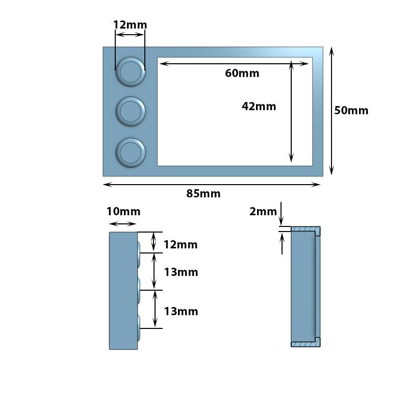 Blue waterproof silicone protector for the S866 display