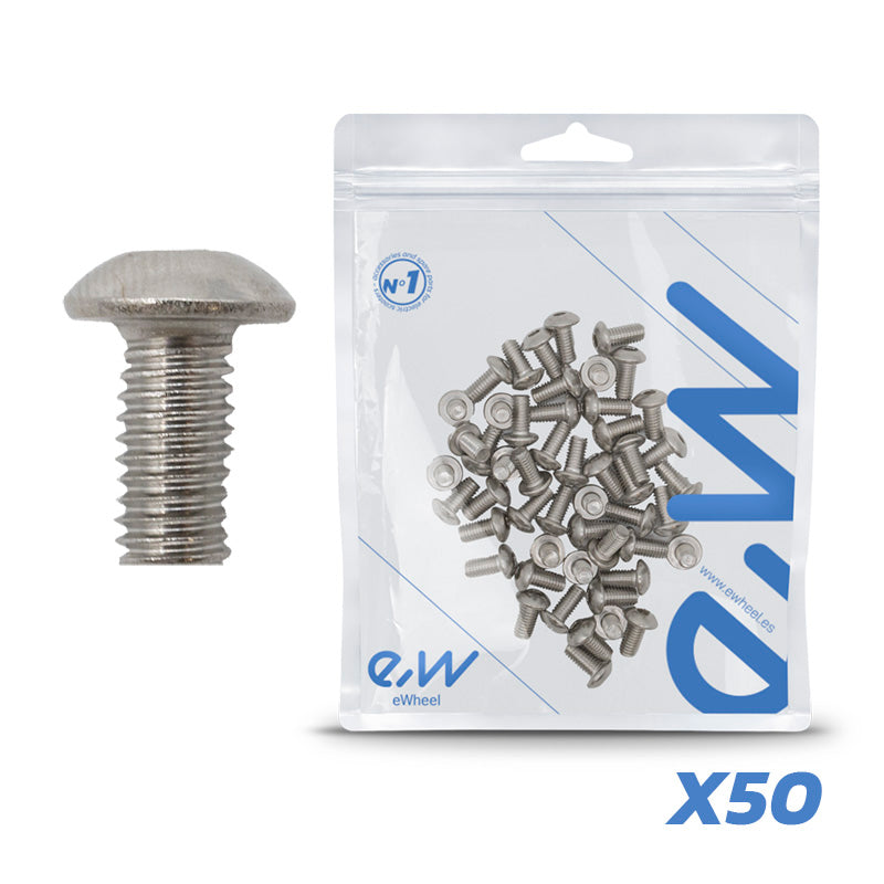 Tornillo plateado M5x10 para discos de freno - 50 uds