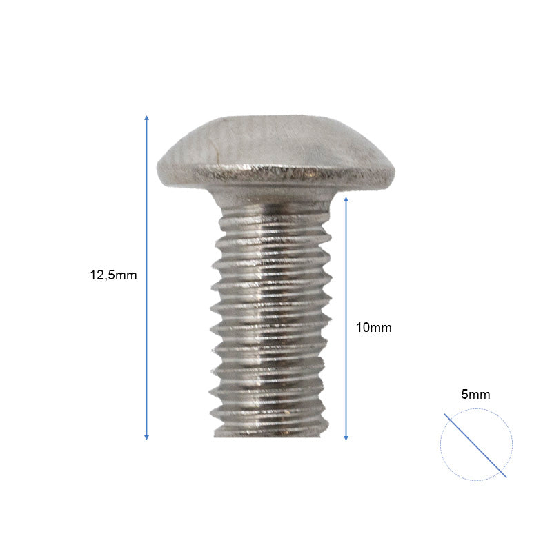 Tornillo plateado M5x10 para discos de freno - 50 uds