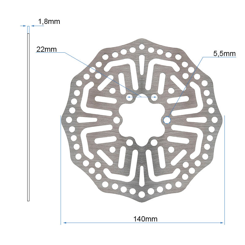 Brake Disc EWD004 for Kukirin G2 pro - 140mm - 6H