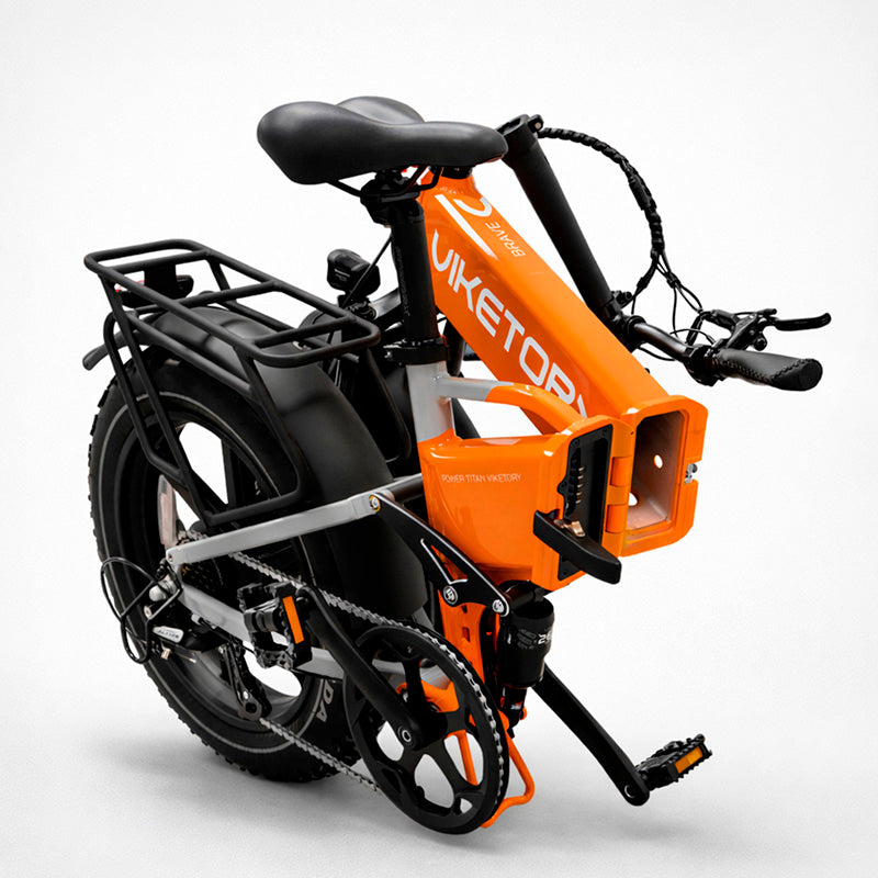 BRAVE ebike FATBIKE Dobrável Laranja/Cinza