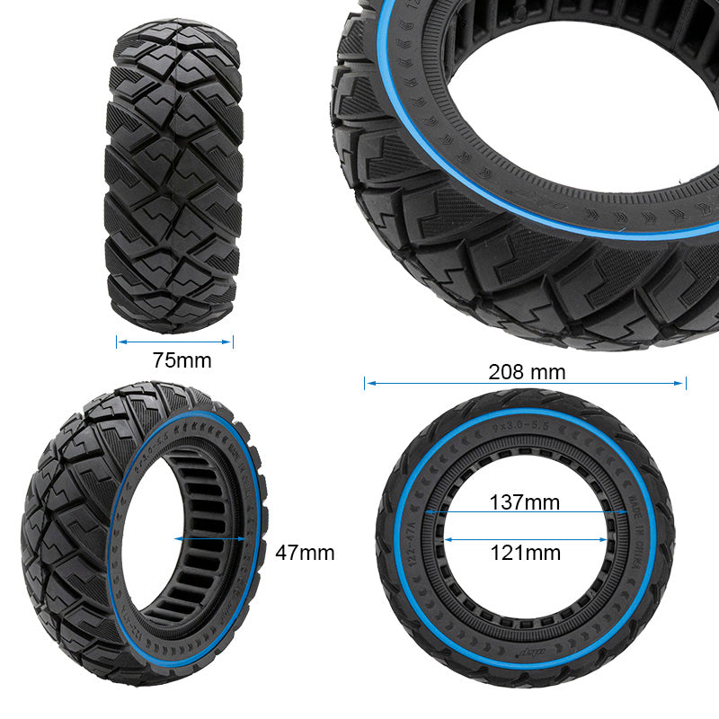 Ruota piena off-road 9x3-5,5 blu