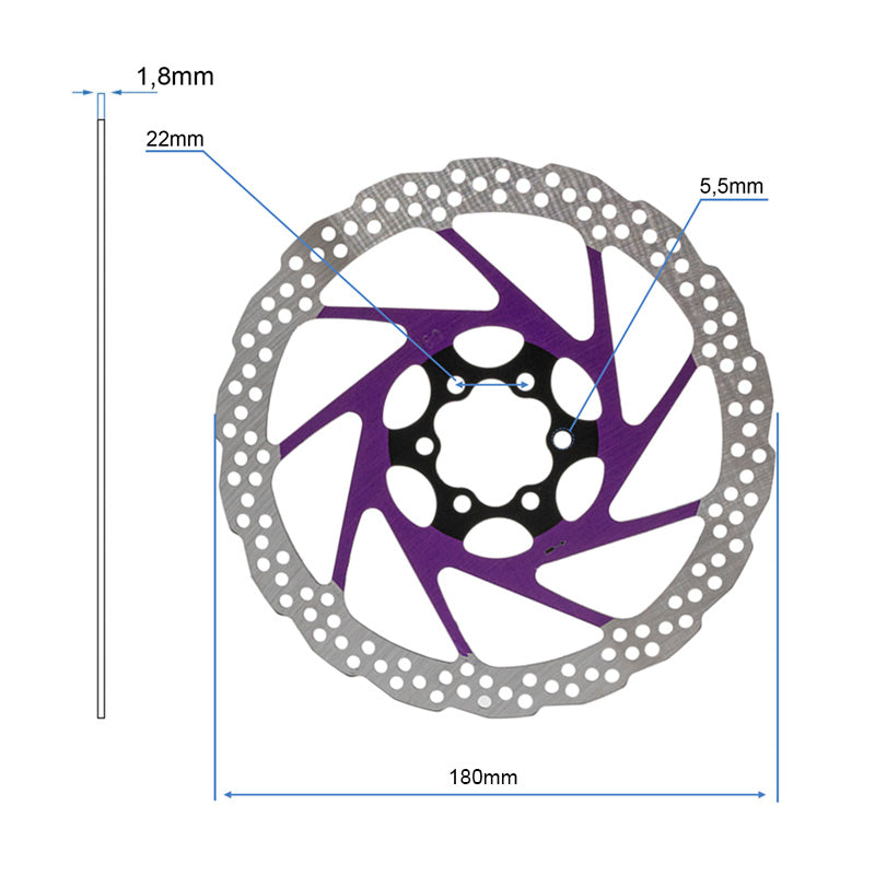 Disco freno V2 6H 180mm