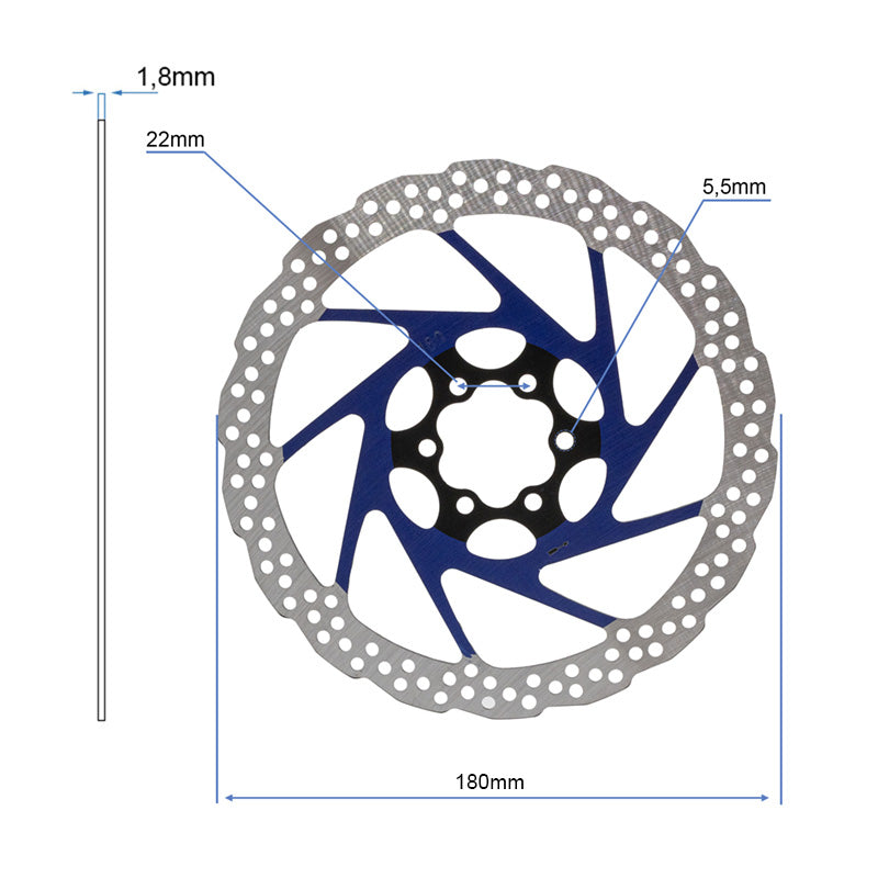 Disco freno V2 6H 180mm