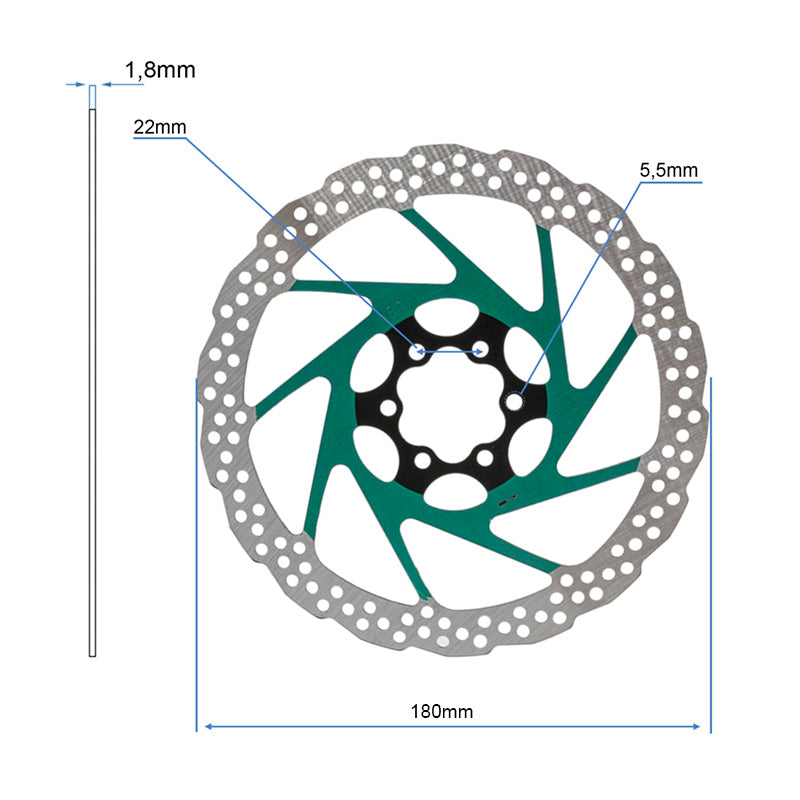 Disco freno V2 6H 180mm