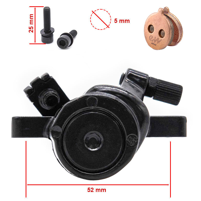 Pinza de freno CT005-M08 mecánica L 50mm negra para Ninebot series F y D