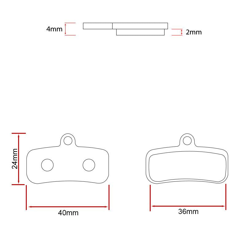 Pastilha de travão RT007-S sinterizada para Shimano saint M810/M820 - Jogo de 2 