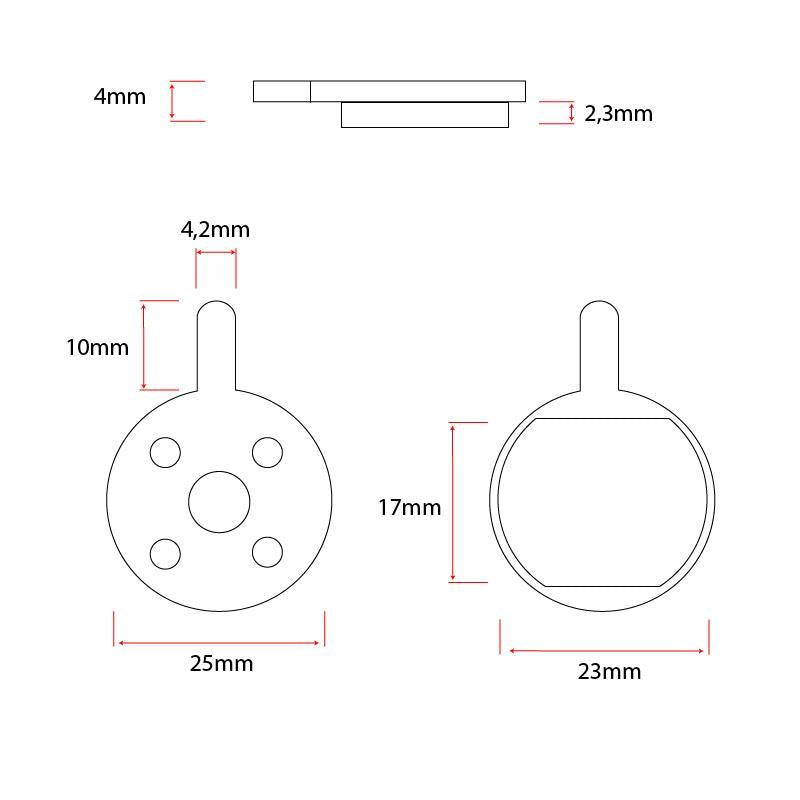 Pastiglia del freno CT008 rotonda con perno [Ewheel] 