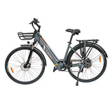 Bicicleta eléctrica urbana Antares 700C con marco de acero y frenos de disco
