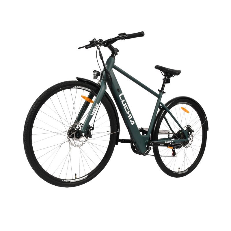 Bicicleta eléctrica de carretera Atria 700c con marco de acero y frenos de disco
