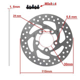 Bremsscheibe DV5-2 110mm 5H Silber für Xiaomi Essential und 1S neues Modell