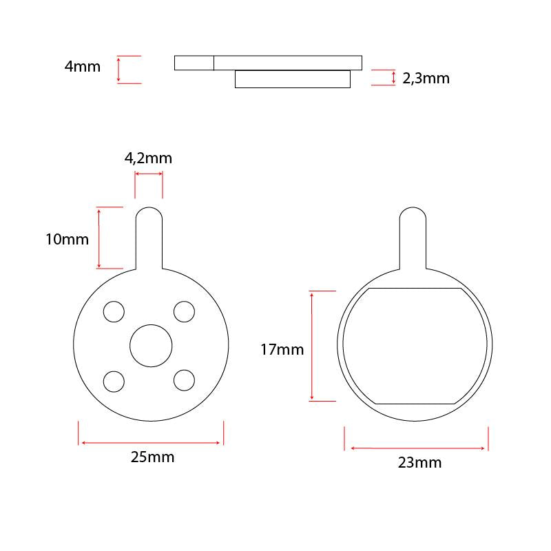 Pastiglia del freno CT008 rotonda con perno [Ewheel] 