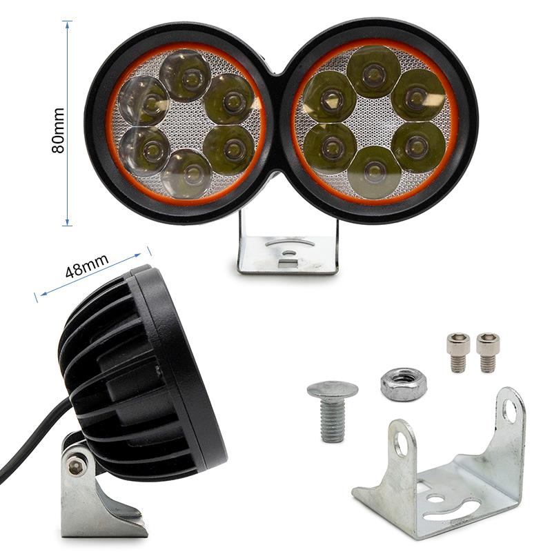 Przednie światło z podwójną diodą LED EWLM001 12/72V [Ewheel]