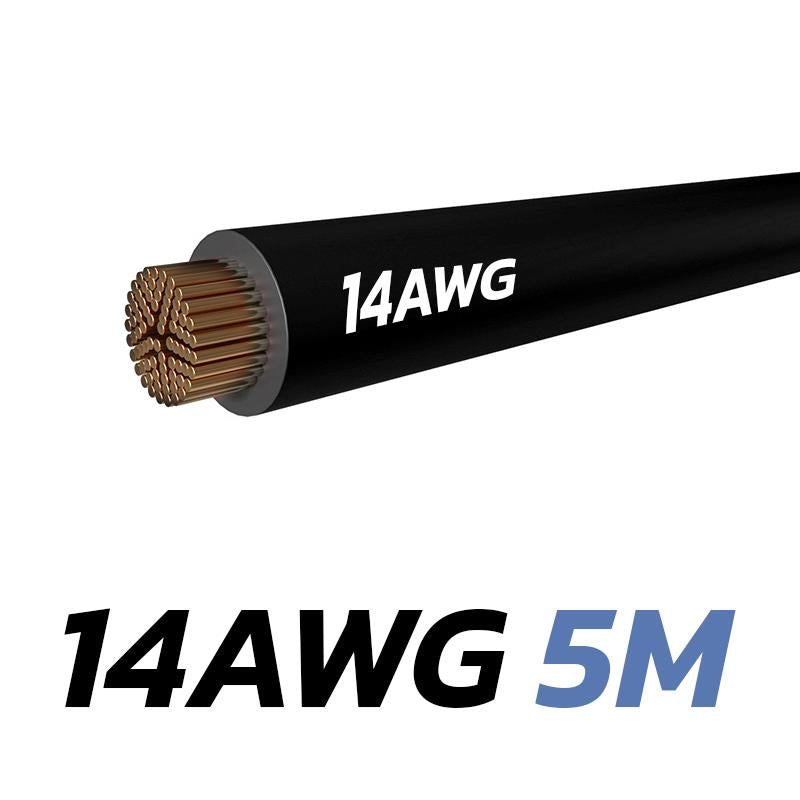 Schwarzes Kabel 10 AWG - 5M