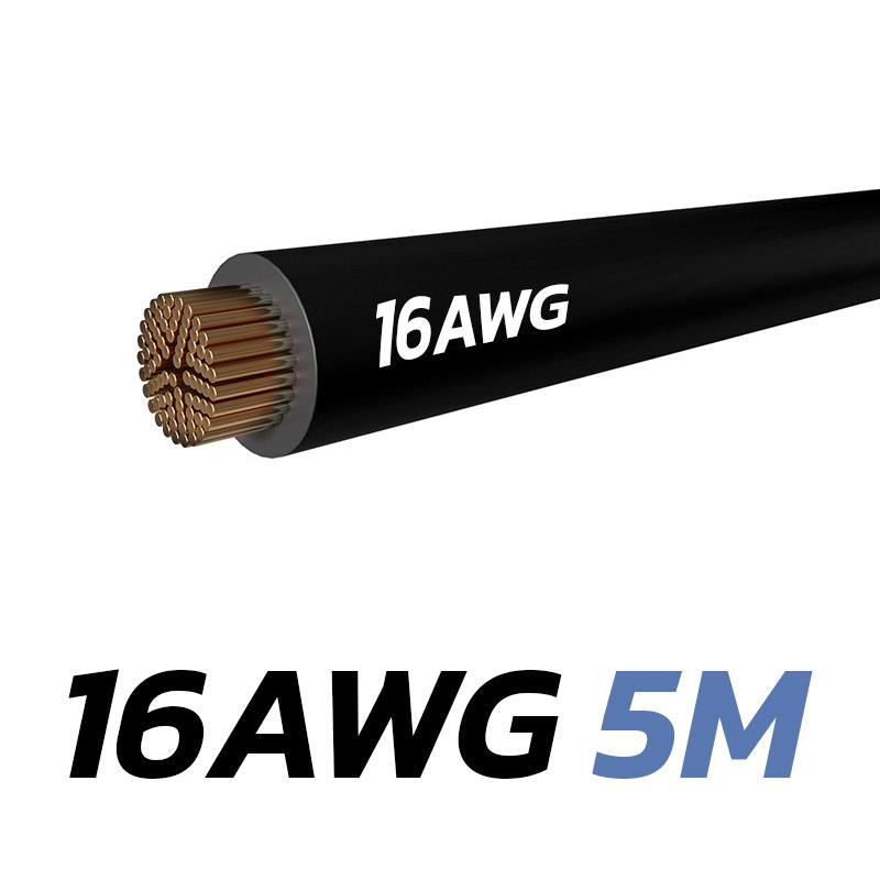 Schwarzes Kabel 10 AWG - 5M