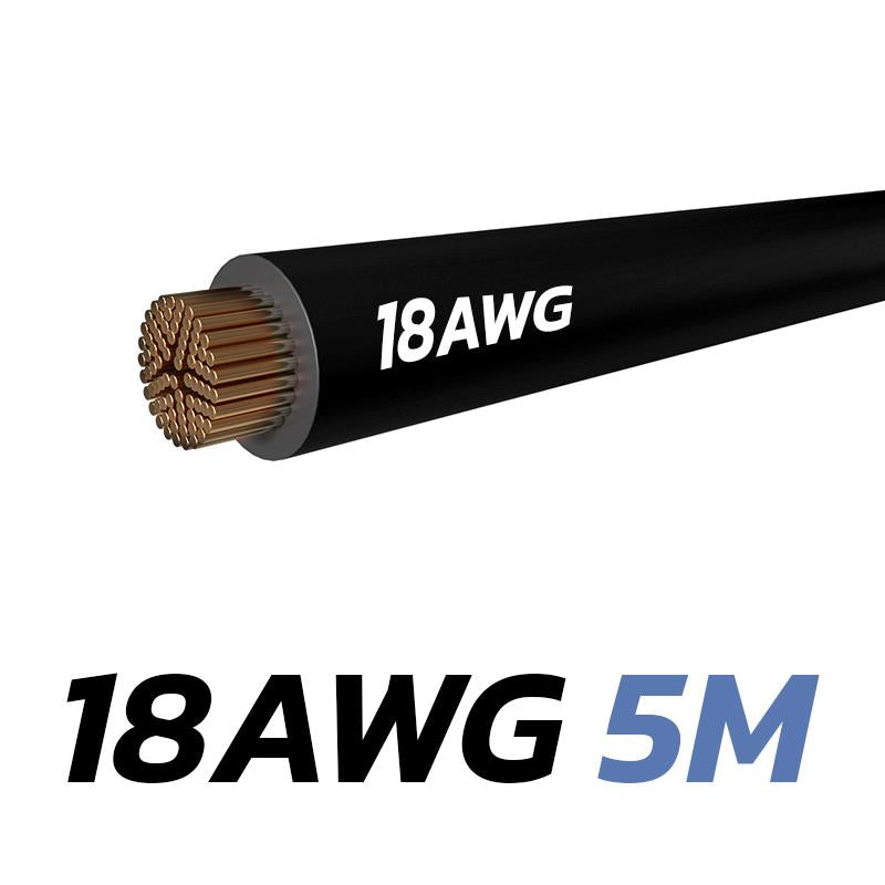 Schwarzes Kabel 10 AWG - 5M