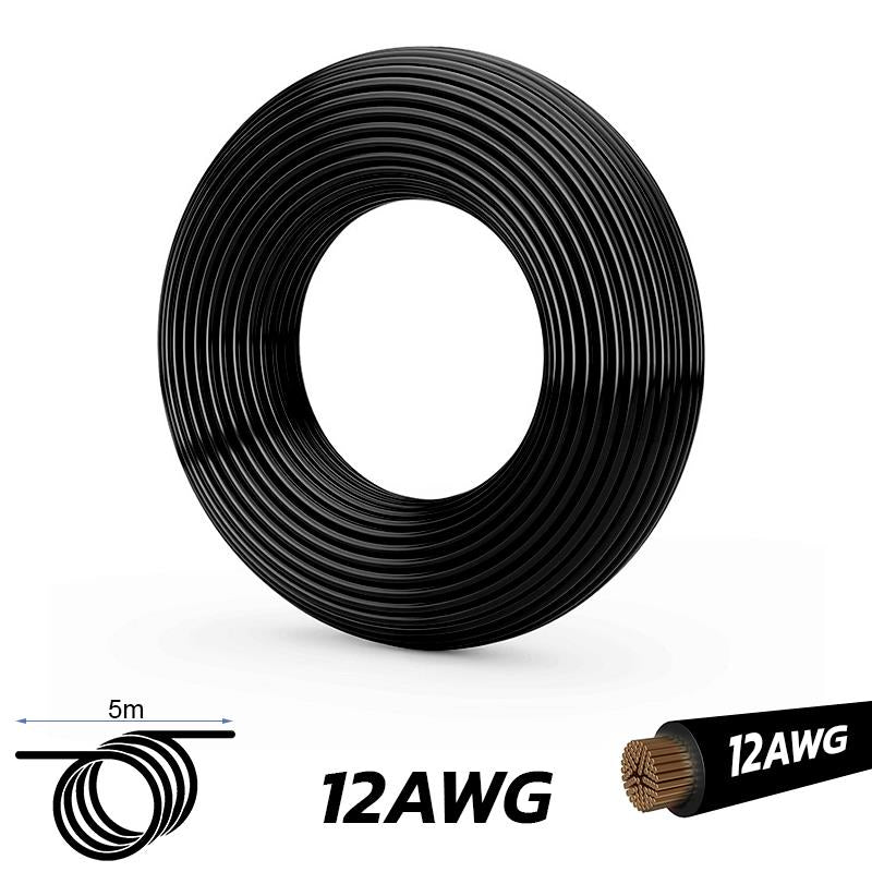 Schwarzes Kabel 10 AWG - 5M