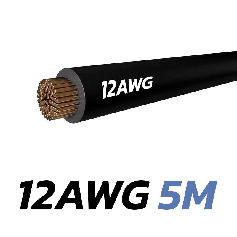 Schwarzes Kabel 10 AWG - 5M