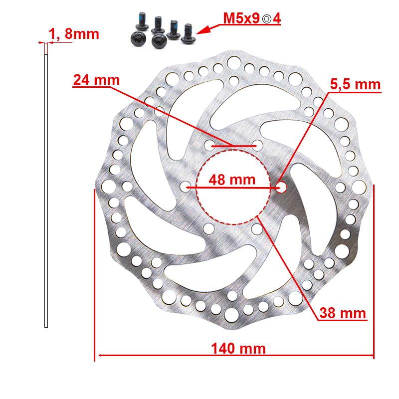 Tarcza Hamulcowa R6.2 140 mm 6H Srebrny - 48 mm