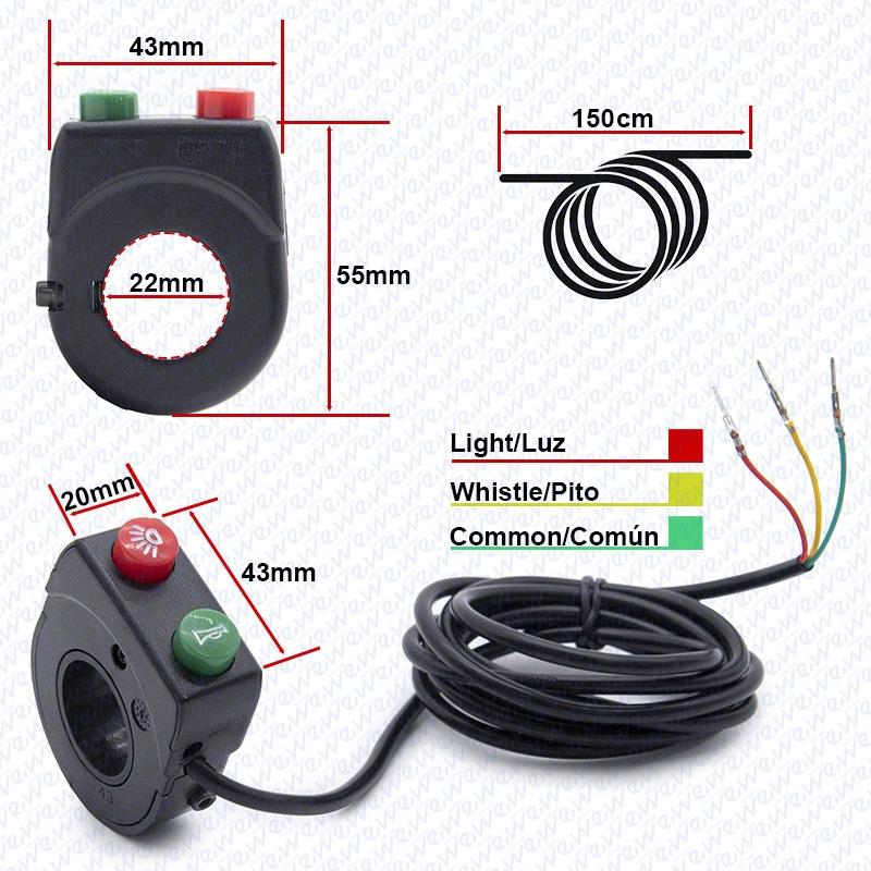 Boîtier de commande pour lumière / klaxon – 2F