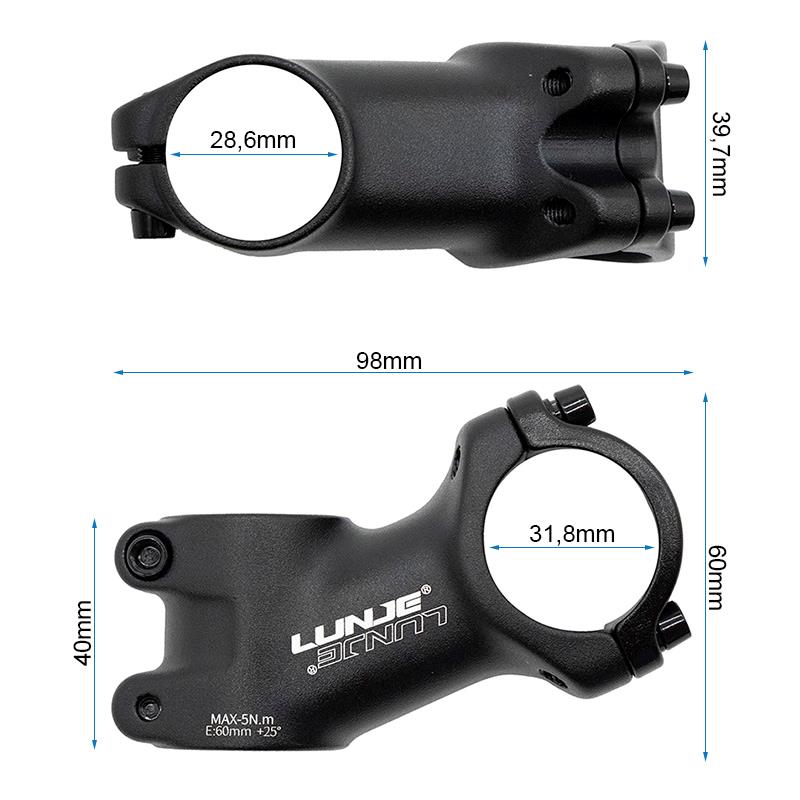 Potência para guiadores de 31,8mm EWPM-004 com elevação de 25º 