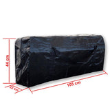 Wasserdichter Stoffbezug 100x40x20 cm schwarz